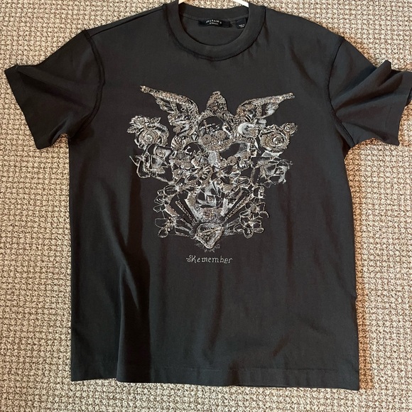 All Saints New Summer Collection Black Graphic T-Shirt (oversized) - Picture 1 of 1